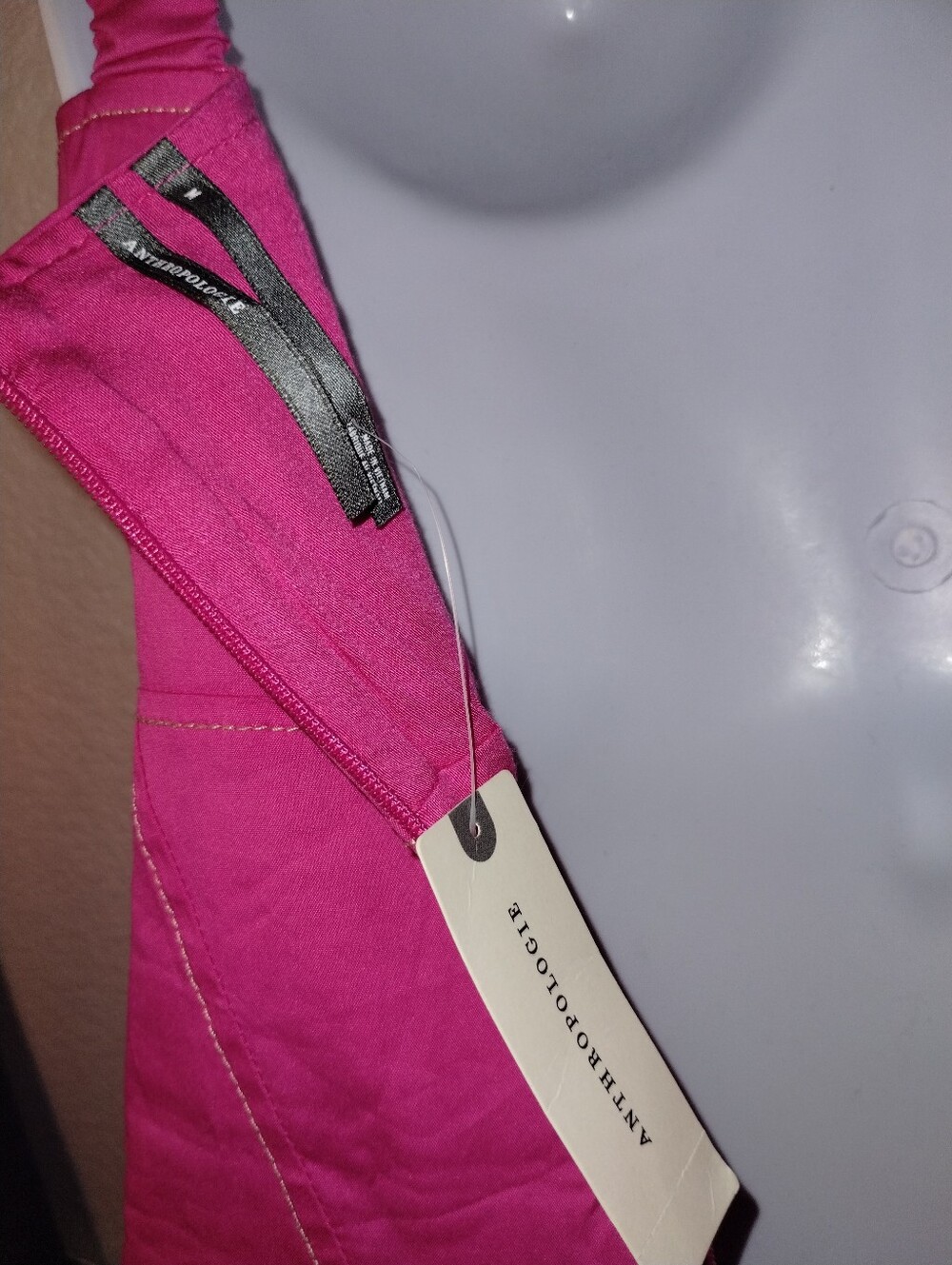 By Anthropologie Dress Hot Pink Size Medium Fit & Flare Barbiecore - Picture 12 of 16